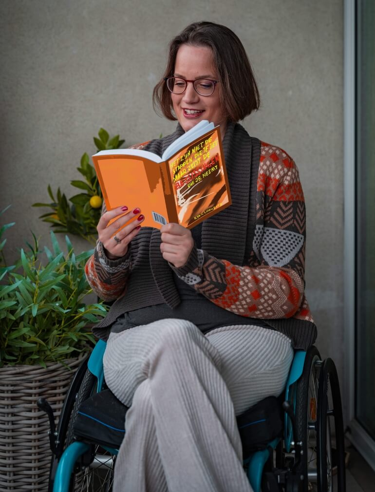 Iris Korver in rolstoel